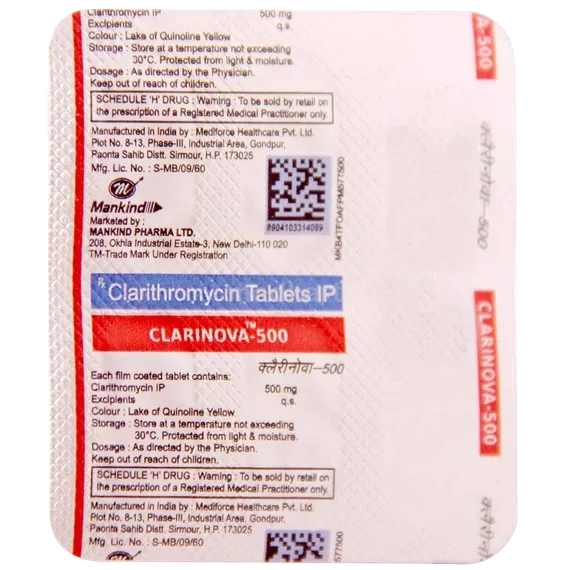 clarinova 500mg tablet 6's